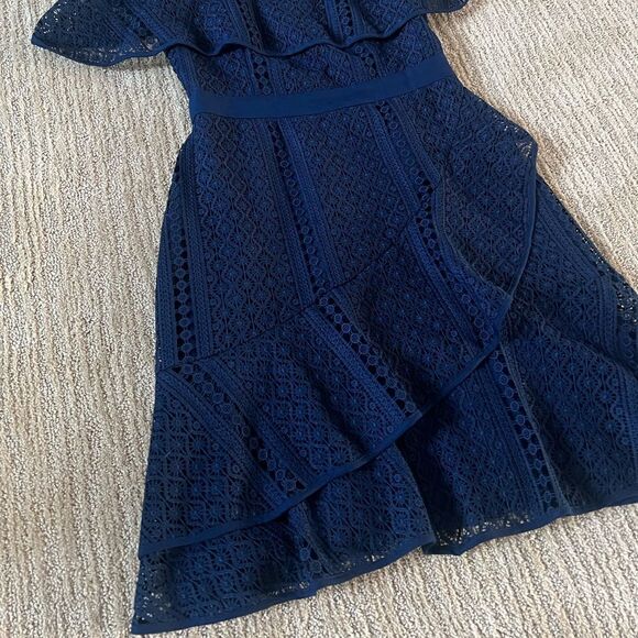 Chelsea28 Blue Off the Shoulder Tie dress - Picture 2 of 8